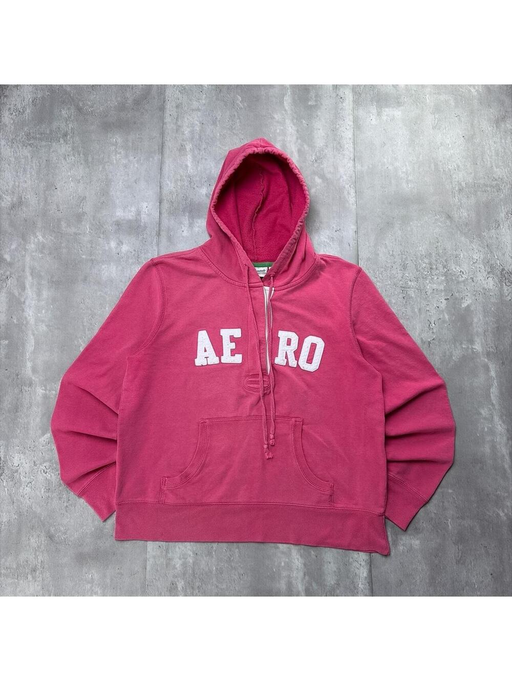 Y2K Pink Aeropostale Grunge Skater Rugby Button Up Hoodie